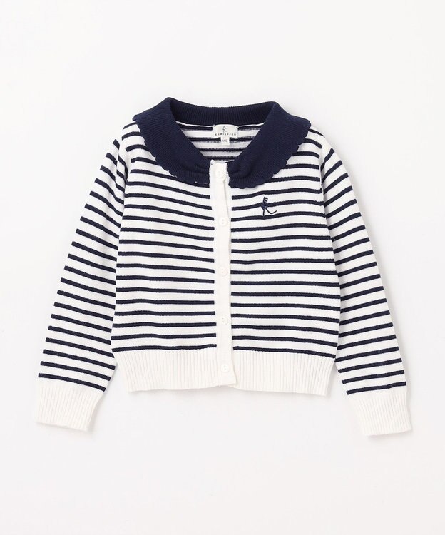 組曲 KIDS 【150-160㎝】リボンカラー カーディガン ネイビー系1