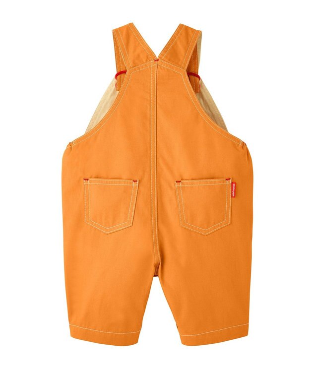 MIKI HOUSE HOT BISCUITS 【ミキハウス】【70-100cm】６分丈オーバーオール ライトブラウン