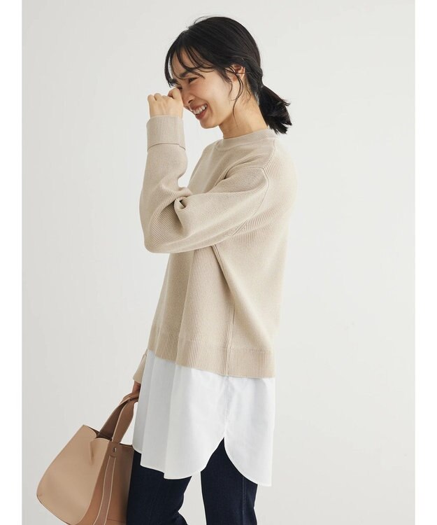 Green Parks ニットドッキングチュニック Light Beige