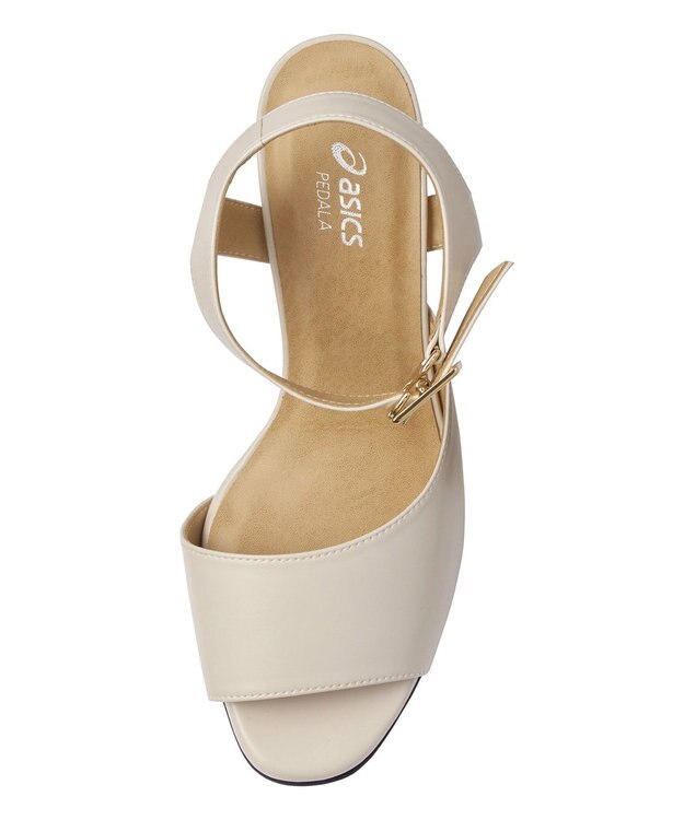 ASICS WALKING ペダラ ヒールサンダル 2E 5.0cmヒール ベージュ系