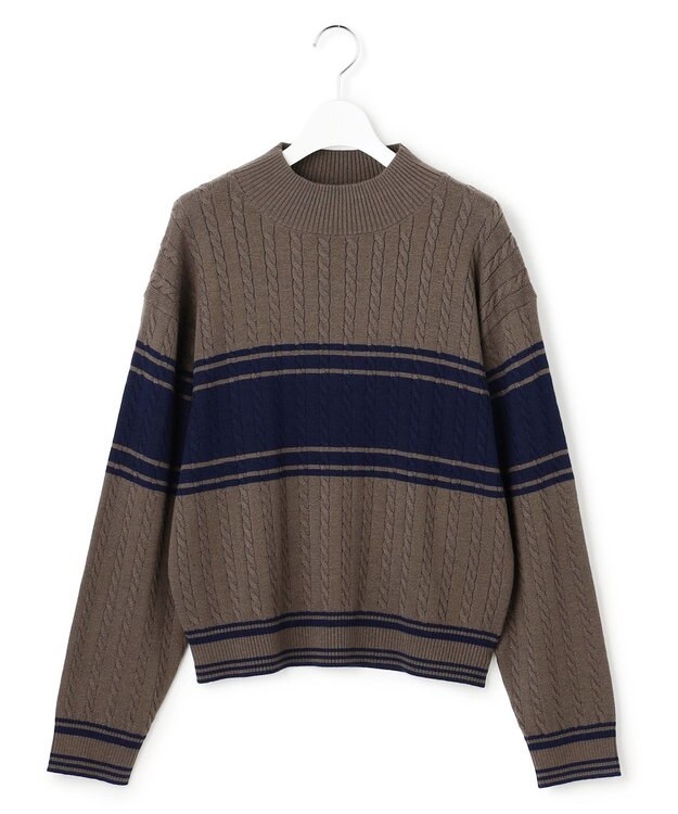 J.PRESS YORK STREET 【WOMEN】ラインハイゲージニット ブラウン系1