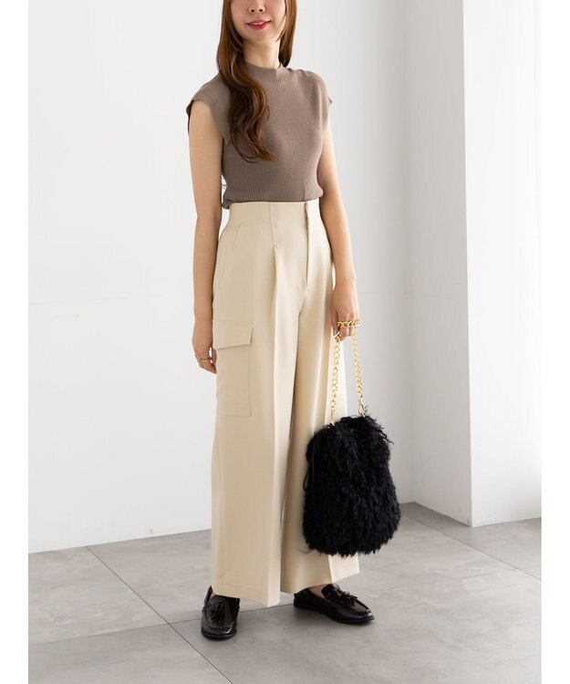 Te chichi カーゴスラックス ライトベージュ