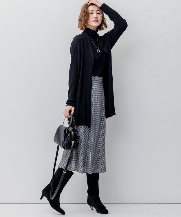 23区 【洗える】サステナブルウール ショールカラー カーディガン ブラック系