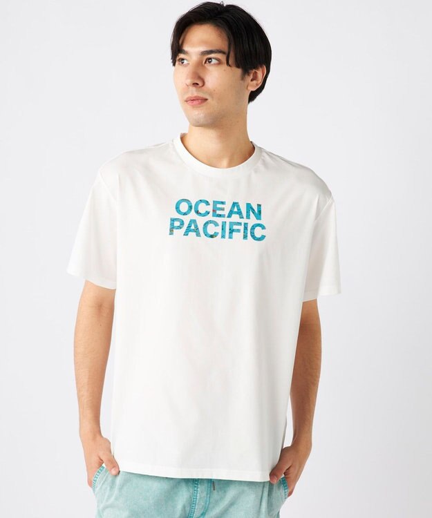 OP／FILA 【Ocean Pacific】オリジナルロゴTシャツ ホワイト×ブルー