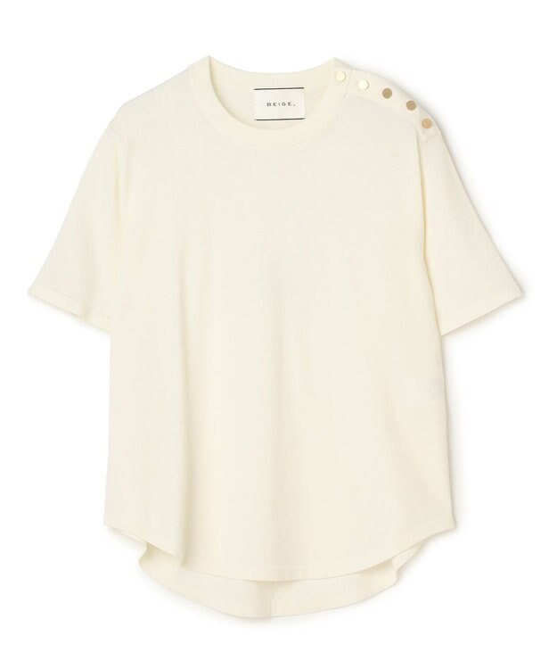 BEIGE， NADIA / ストレッチ メタルボタンニット Ecru