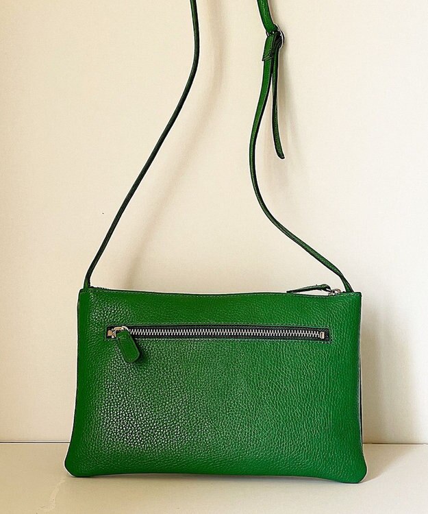 Hekhèr Le Style de Vie 新色追加【日本製】シュリンクレザー スクエアショルダーバッグ グリーン