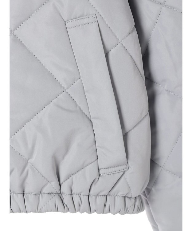 earth music&ecology ファーカラーブルゾン Grayish Blue