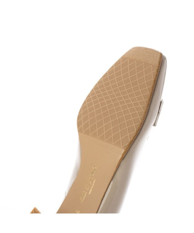 MODE ET JACOMO 【レイン対応】クラシックデザインレインパンプス ライトグレーエナメル