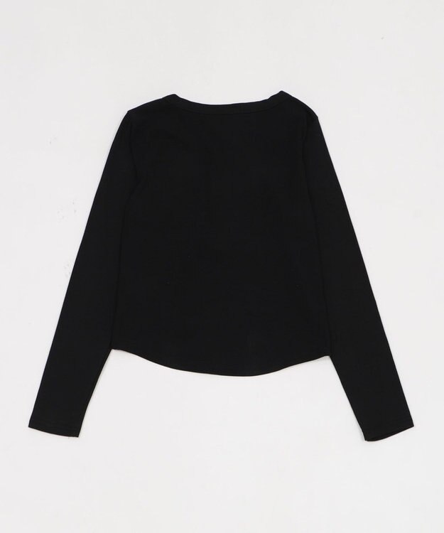 WEGO キーネックロゴトップ ブラック