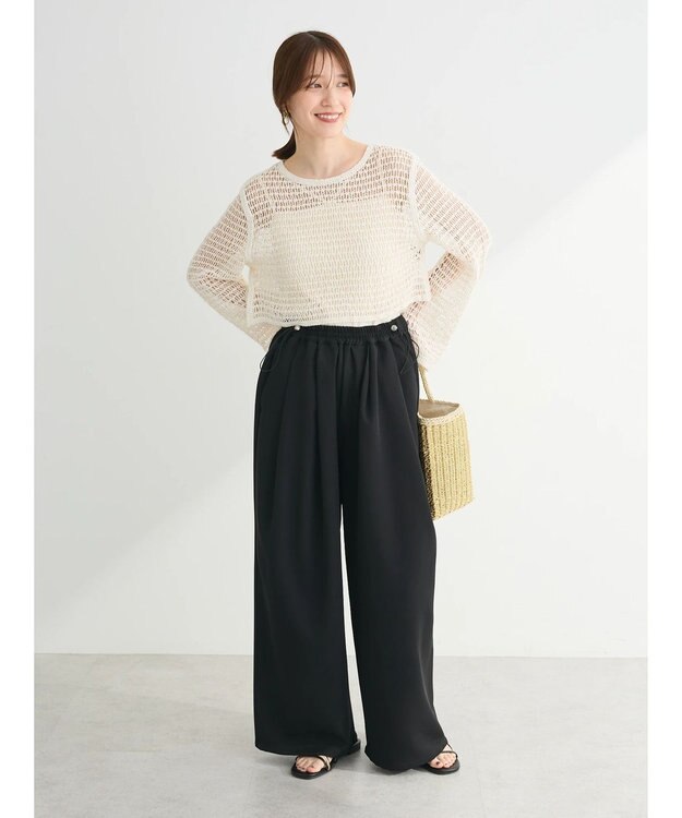 Green Parks ・ＥＬＥＮＣＡＲＥ　ＤＵＥ　ウエストドロストパンツ Black