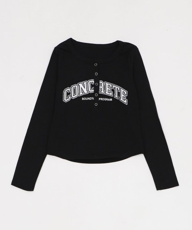 WEGO キーネックロゴトップ ブラック