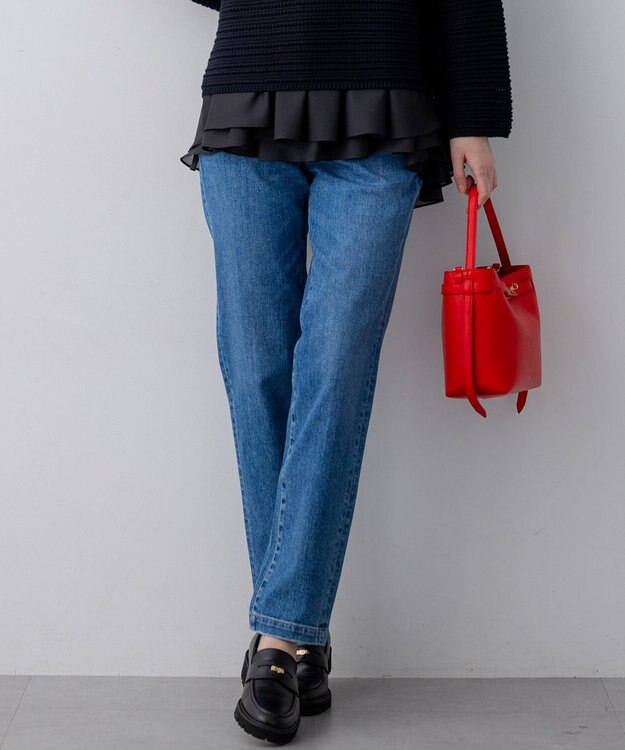 23区 S 【先行予約】23区DENIM ストレートフィット デニムパンツ スカイブルー系