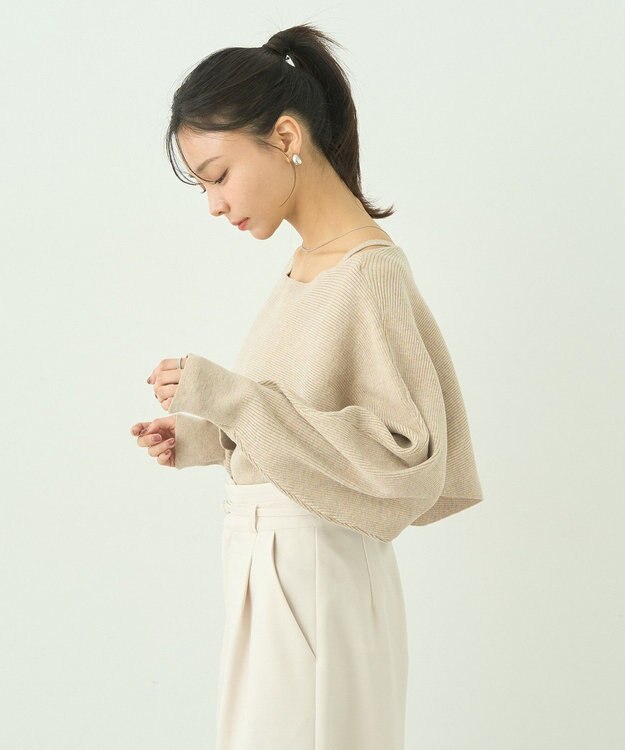 earth music&ecology ＳＥＴ２点クロスニット＋キャミソール Beige