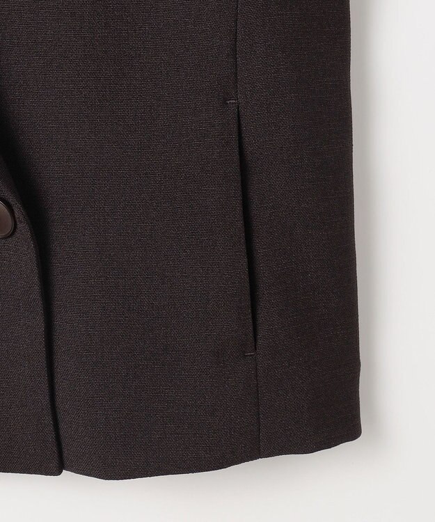 自由区 S 【セットアップ対応】リネンライクシンセティックショート ジャケット ダークブラウン