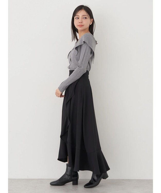 earth music&ecology ２ｗａｙビッグカラーニットプルオーバー Light Gray