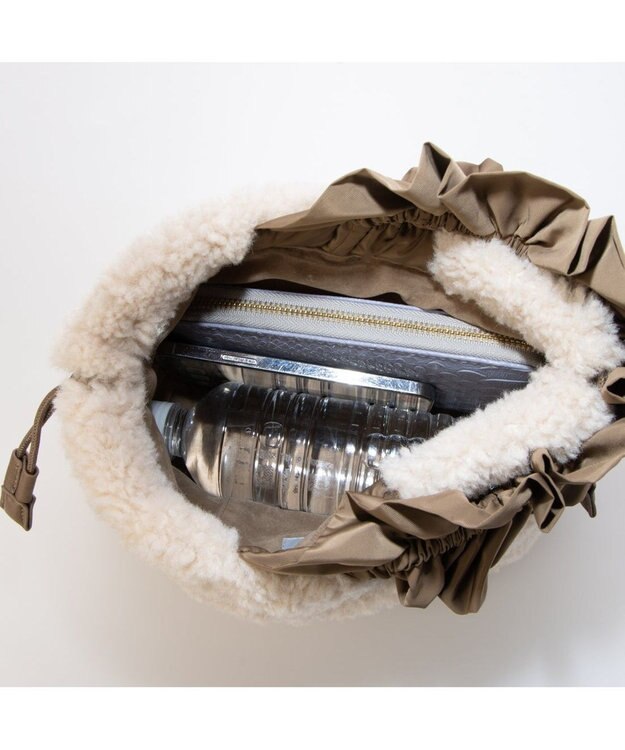 UNBILLION カシュカシュ cachecache / フリルハンドルボアトート アイボリー