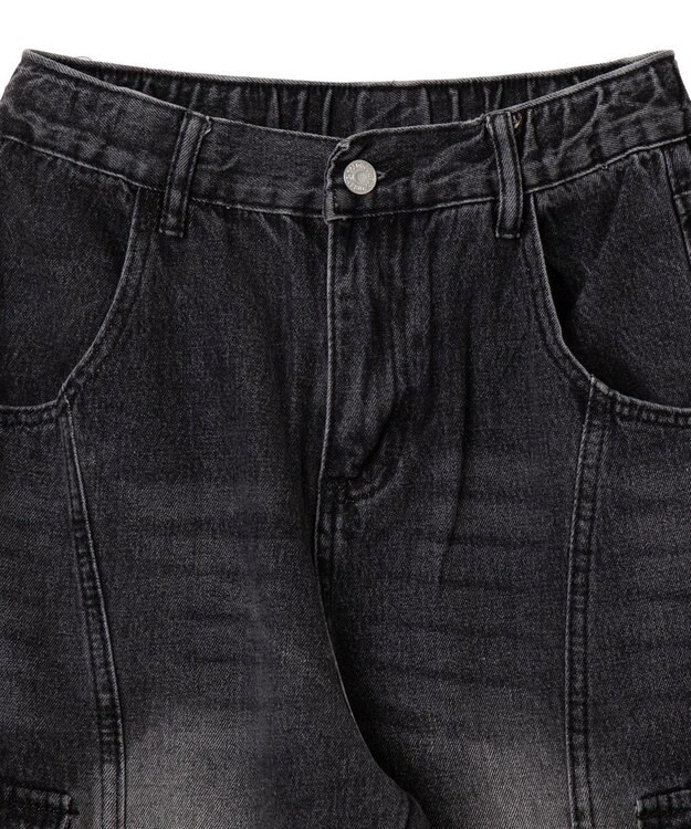 WEGO ヴィンテージウォッシュカーゴデニム ブラック