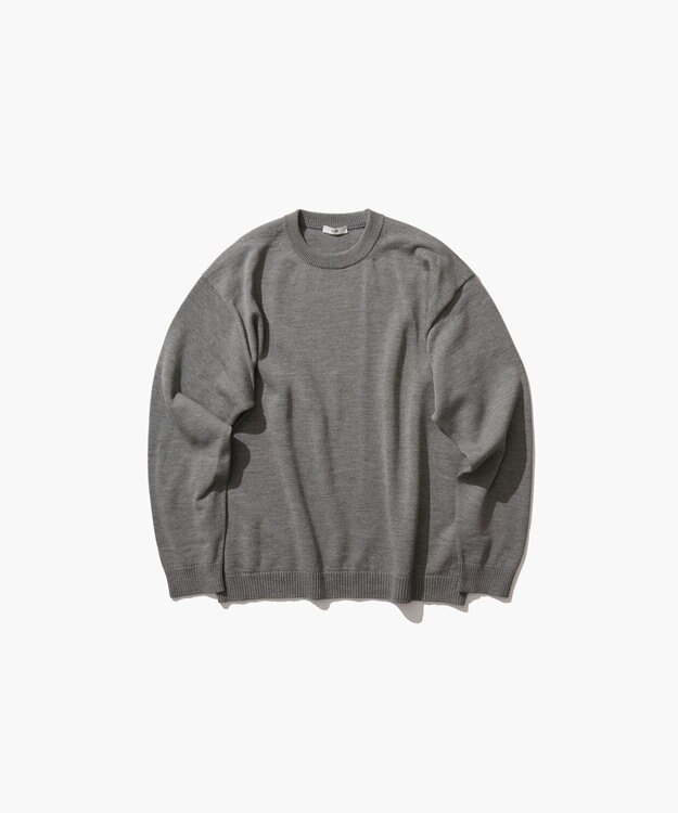 ATON WOOL WASHI | クルーネックセーター - UNISEX GRAY