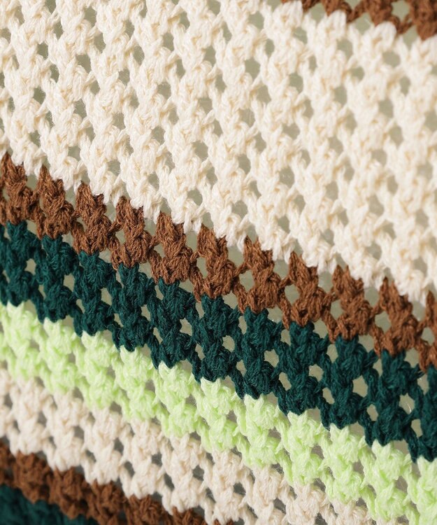 AMERICAN HOLIC マルチボーダーニットバッグ Brown