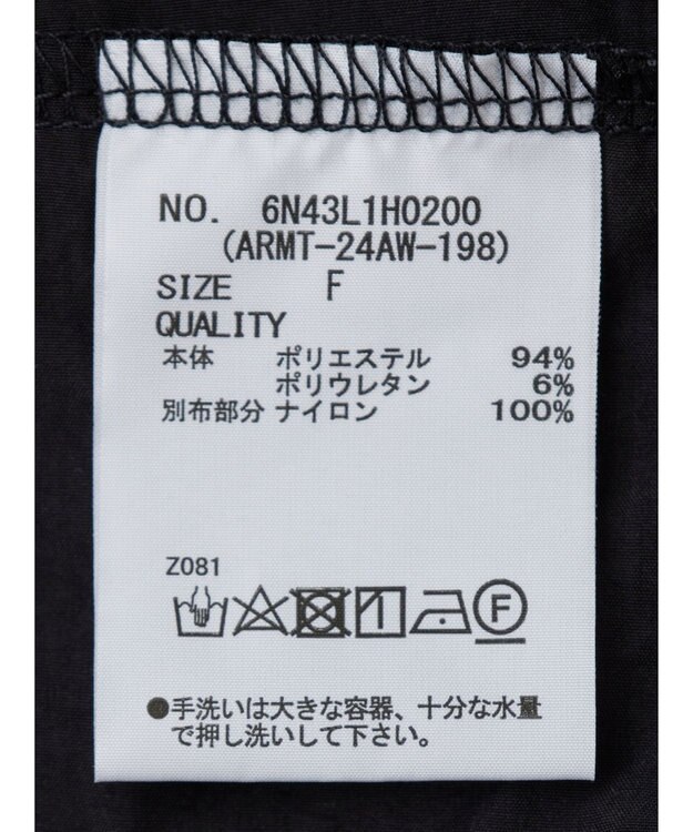 Green Parks ａ．異素材切り替えバルーンワンピース Charcoal Gray