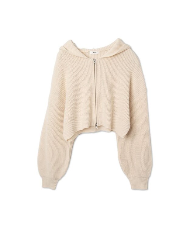 WEGO ダブルジップニットパーカー ホワイトアイボリー