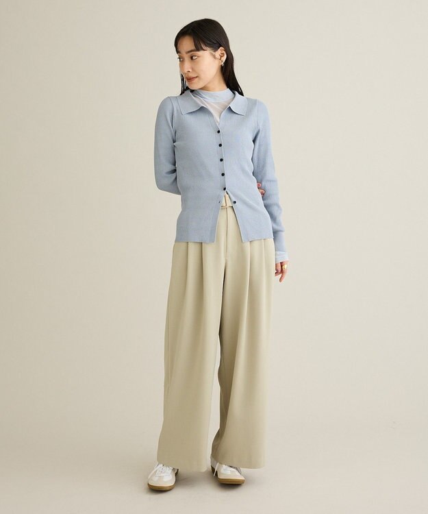 CRAFT STANDARD BOUTIQUE ハイウェストベルトワイドパンツ Light Beige