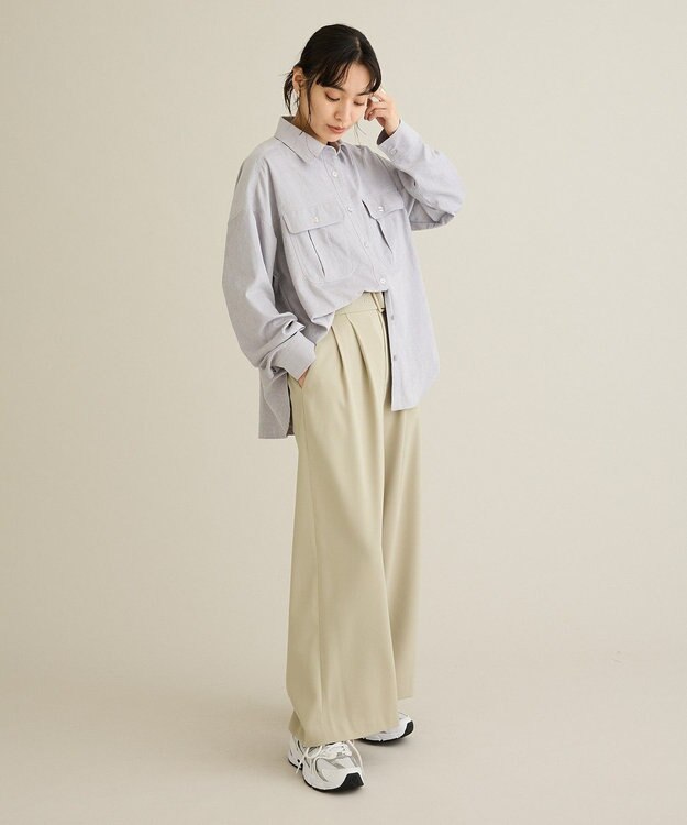 CRAFT STANDARD BOUTIQUE ハイウェストベルトワイドパンツ Light Beige