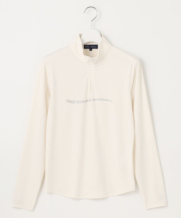 23区GOLF 【WOMEN】【吸水速乾・UVケア】ハーフジップ シャツ ホワイト系