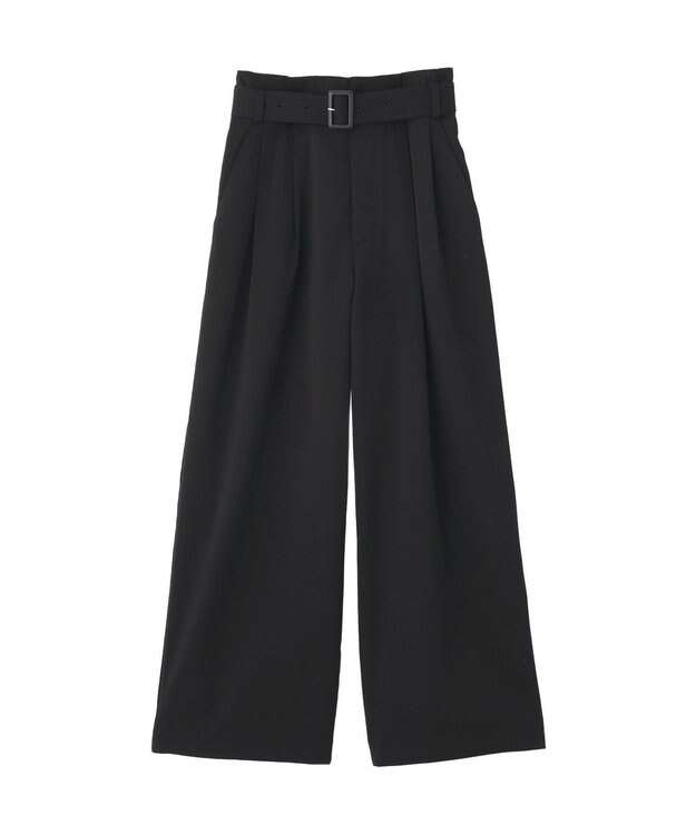 CRAFT STANDARD BOUTIQUE ハイウェストベルトワイドパンツ Black