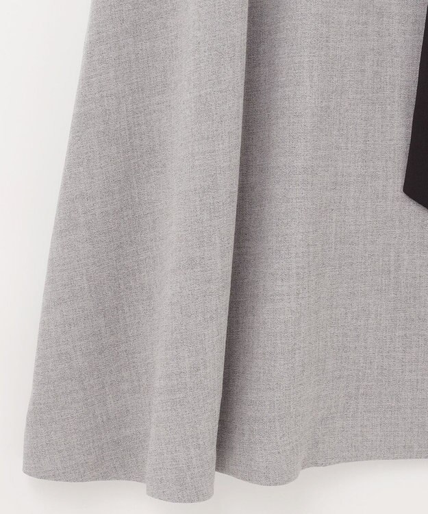 GRACE CONTINENTAL ウールタッチバイカラードレス グレー