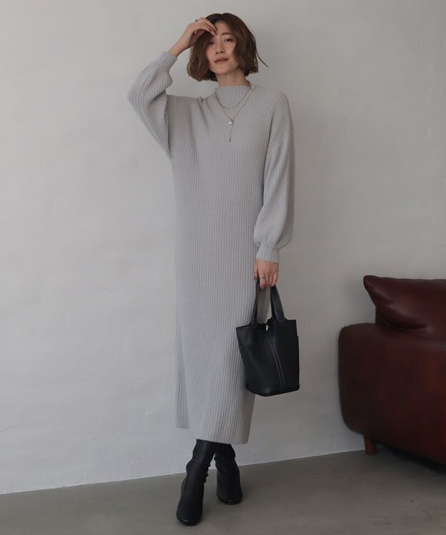 WEGO 【WEB限定/2025年秋冬新作】ニットワンピース グレー
