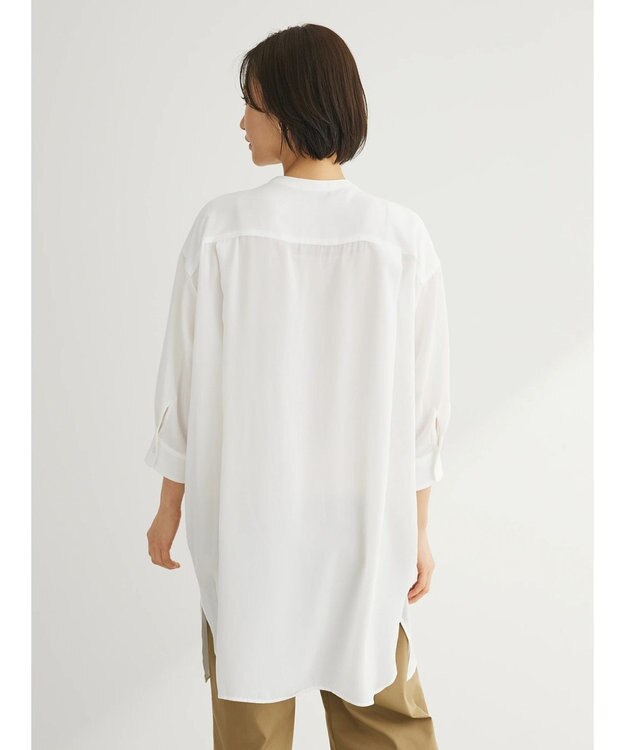 Green Parks ＳＥＴ２点Ｖネックベスト＋７分袖ミディシャツワンピース Beige