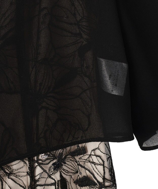 YECCA VECCA 【2点SET】フラワー柄スパンコール刺繍ドレス Ivory