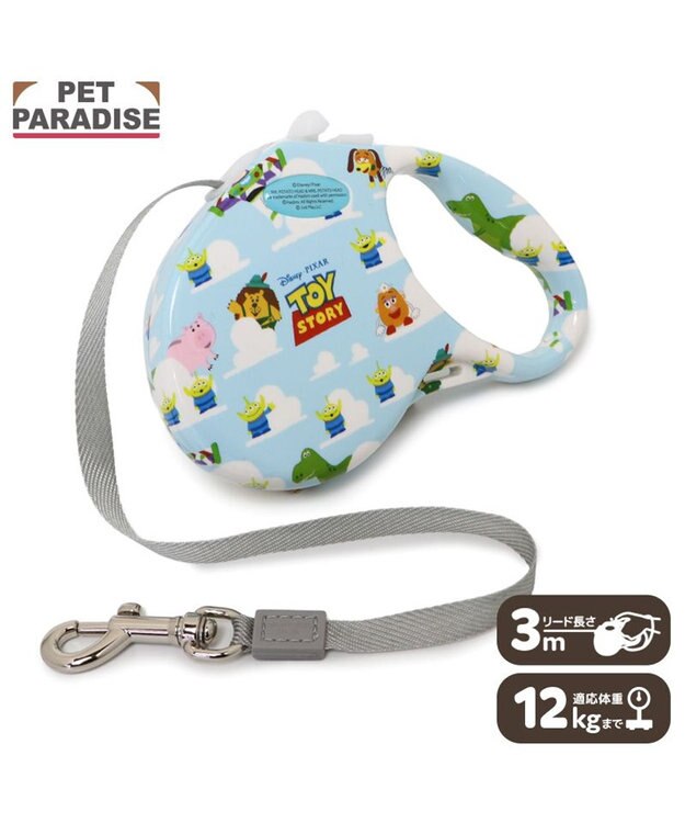 PET PARADISE ディズニー トイ・ストーリー 伸縮リード 《雲柄》 ライトブルー