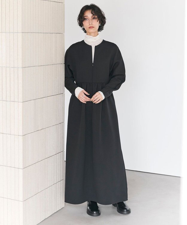 #Newans 【洗濯機可】オールシーンジップドレス ブラック