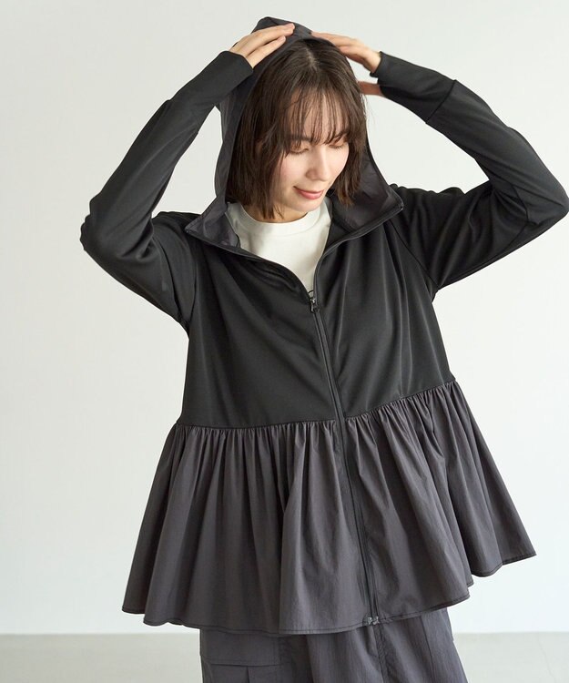 UNFILO ペプラムフーディラッシュガード[2024年版] ブラック