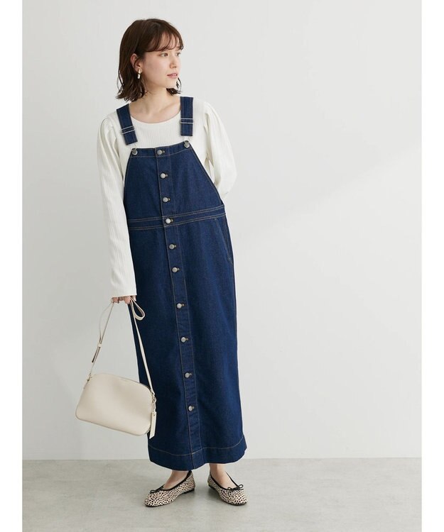 Green Parks デニムサロペットスカート Indigo