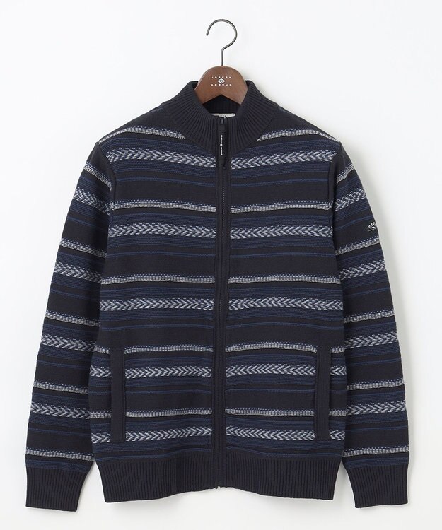 JOSEPH ABBOUD MOUNTAIN 【UNISEX】ジャガード柄 ZIPニット アウター ネイビー系7