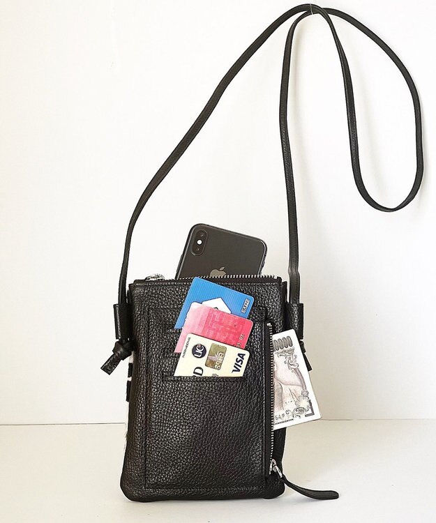 Hekhèr Le Style de Vie 【日本製】ハラコ×シュリンクレザー スマートフォンポシェット ダルメシアン