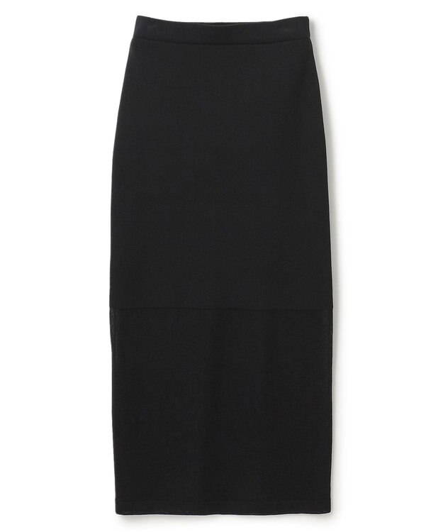 uncrave 【久慈暁子さん着用】シアーニット Iラインスカート ブラック（久慈暁子さん着用）