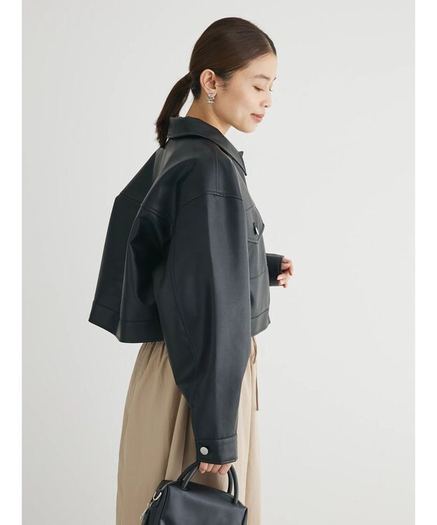 Green Parks ・ＥＬＥＮＣＡＲＥ　ＤＵＥ　合皮Ｇジャン Black