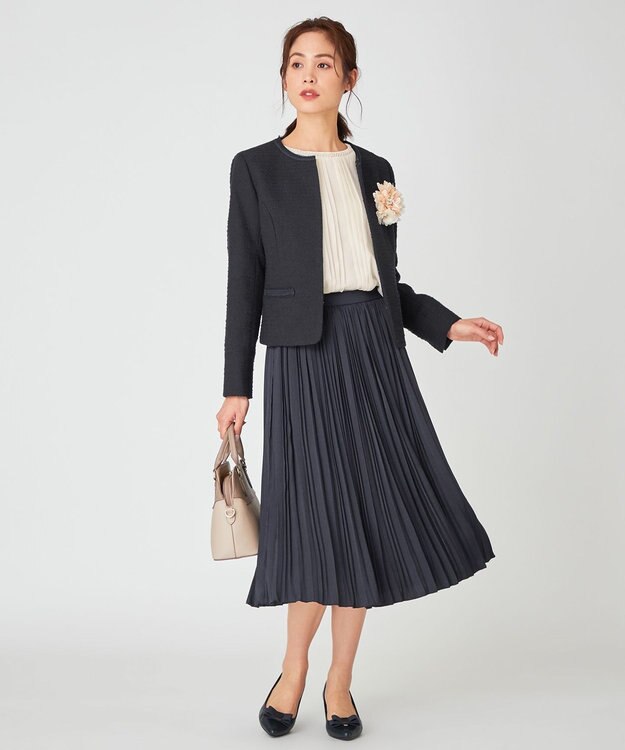 ANY MIXスラブツイード ジャケット ネイビー系