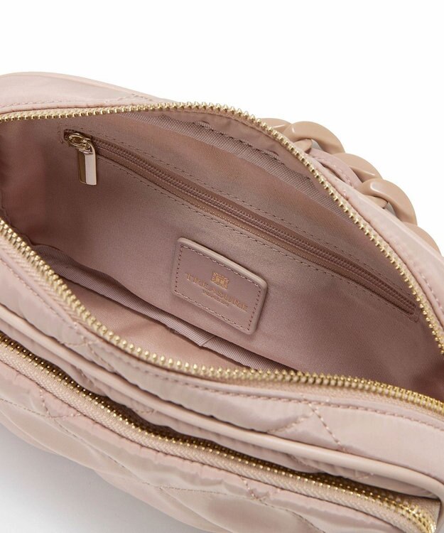 TOPKAPI 【TREASURE TOPKAPI】キルティング アクリルチェーン付 ショルダー バッグ ペールベージュ