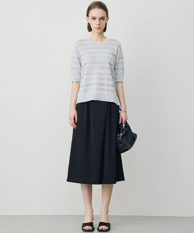 ICB L ルレックスパターン ニットプルオーバー シルバー