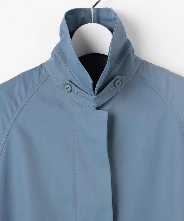 自由区 S コットンナイロンバルカラー コート ブルー
