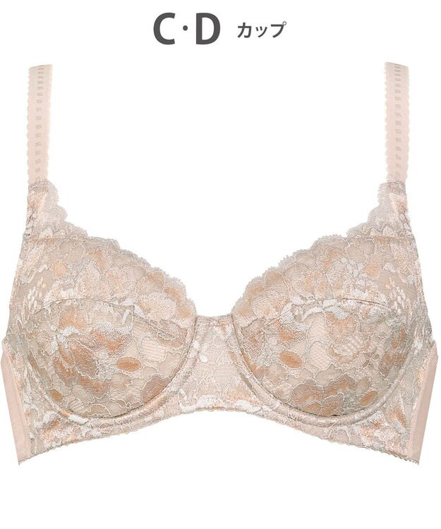 Wing 3/4カップブラ　自然なまるみシルエット　カップ肌側はふんわり綿混素材　ウイング／ワコール　KB2473 ブラウン