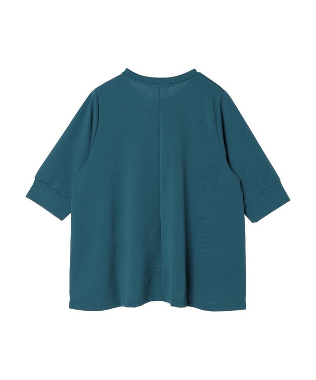 Green Parks ぽこぽこ７分袖カットプルオーバー Blue Green