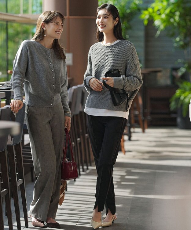 UNFILO L 【ウエストゴム/14サイズ展開】beauty warm pants ワイド グレンチェック