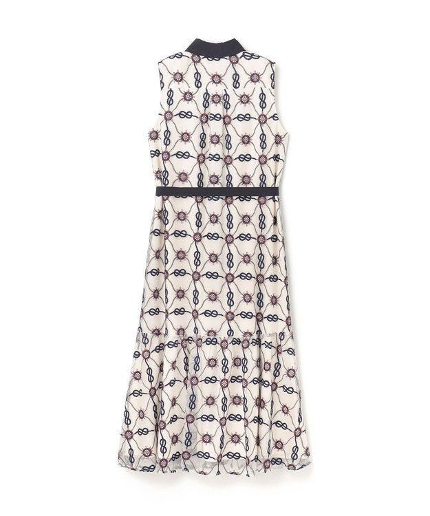 GRACE CONTINENTAL マリン刺繍チュールワンピース ホワイト