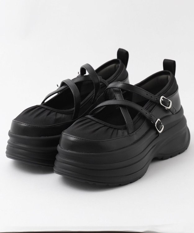 WEGO 2way厚底ストラップシューズ ブラック